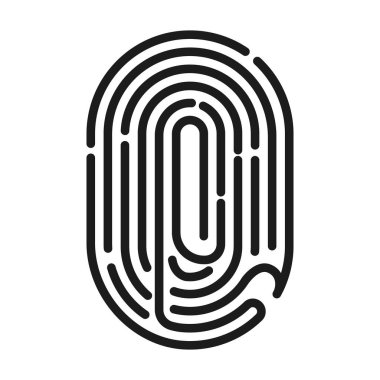 Parmak izi vektör simgesi. Siyah vektör simgesi beyaz arka planda izole edildi .