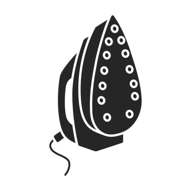 Steam iron for home clothes vector Black icon.Black illustration of laundry appliance and hot steam iron.