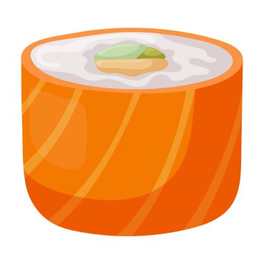 Sushi vector icon.Cartoon vector icon isolated on white background japanese food.
