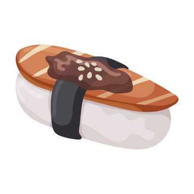 Sushi vector icon.Cartoon vector icon isolated on white background japanese food.