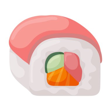 Sushi vector icon.Cartoon vector icon isolated on white background japanese food.