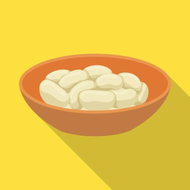 Bowl of bean vector icon.Flat vector icon isolated on white background bowl of bean.