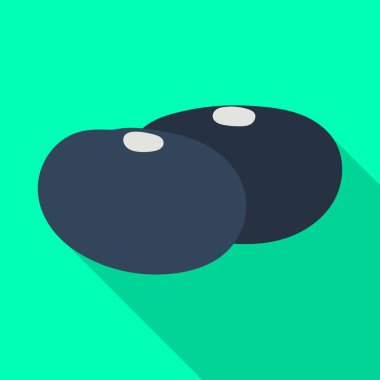 Blue bean vector icon.Flat vector icon isolated on white background white bean.