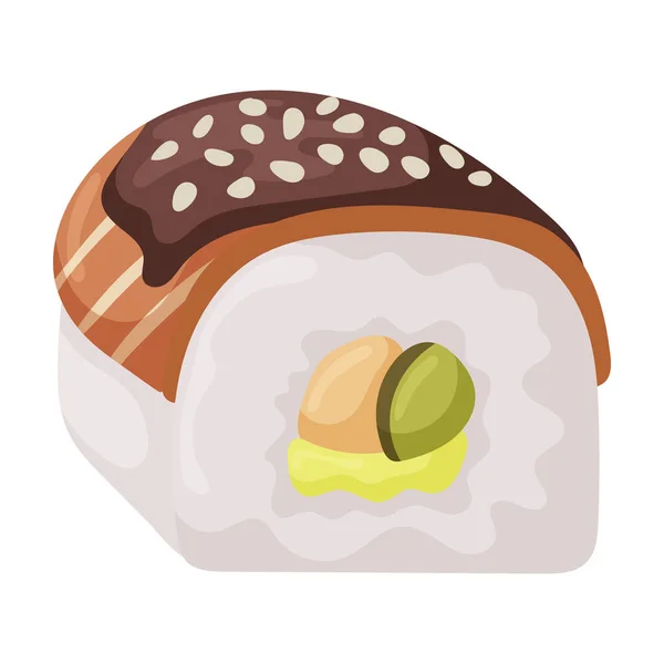 Sushi vector icon.Cartoon vector icon isolated on white background japanese food. — Stock Vector