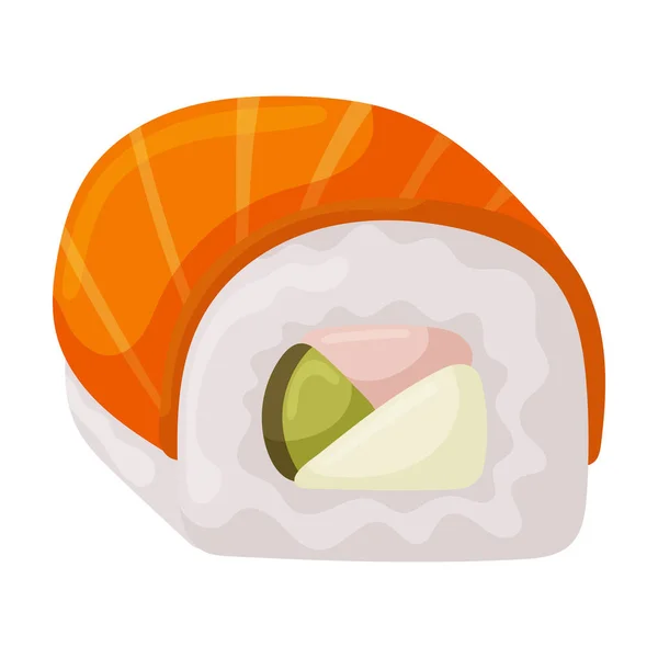 Icono de vector de sushi. Icono de vector de dibujos animados aislado sobre fondo blanco comida japonesa . — Archivo Imágenes Vectoriales