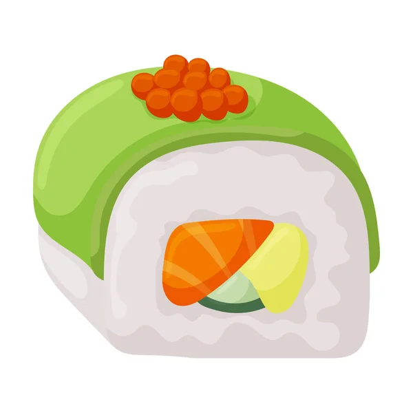 Icono de vector de sushi. Icono de vector de dibujos animados aislado sobre fondo blanco comida japonesa . — Vector de stock