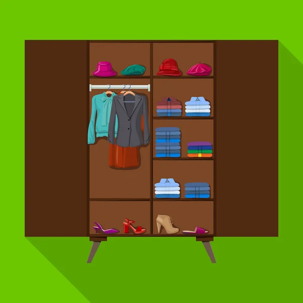 Wardrobe for clothes vector icon.Flat vector icon isolated on white background wardrobe for clothes . — Stockvector