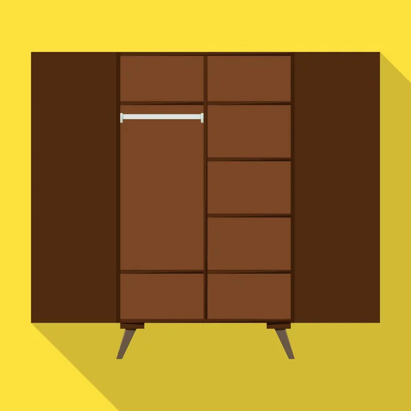 Closet vector icon.Flat vector icon isolated on white background closet . — Stok Vektör