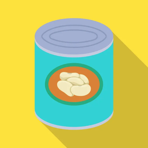 Can of bean vector icon.Flat vector icon isolated on white background can of bean . — Stock Illustration Can of bean vector icon.Flat vector icon isolated on white background can of bean . Royalty Free Stock Vectors
