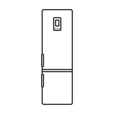Kitchen refrigerator vector icon.Outline vector icon isolated on white background kitchen refrigerator.