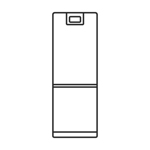 Icône de vecteur de réfrigérateur de cuisine. Icône de vecteur de contour isolé sur fond blanc réfrigérateur de cuisine . — Image vectorielle