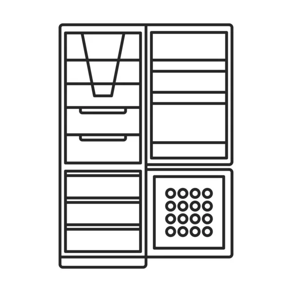 Modern fridge vector icon.Outline vector icon isolated on white background modern fridge. — Διανυσματικό Αρχείο