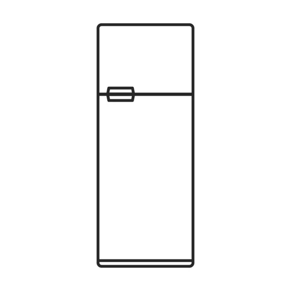 Ícone do vetor do refrigerador da cozinha icon.Outline vector isolado no refrigerador branco da cozinha do fundo . — Vetor de Stock