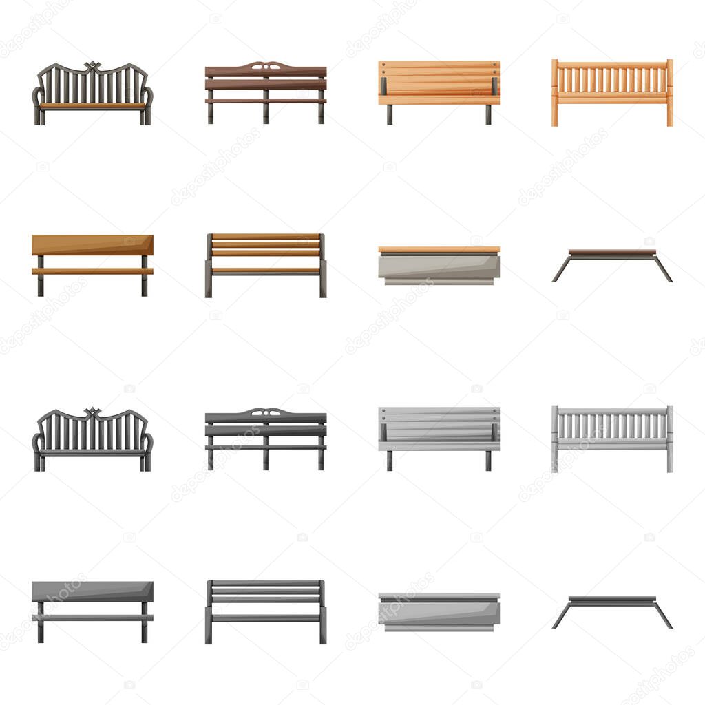 Vector illustration of seat and architecture logo. Set of seat and construction vector icon for stock.