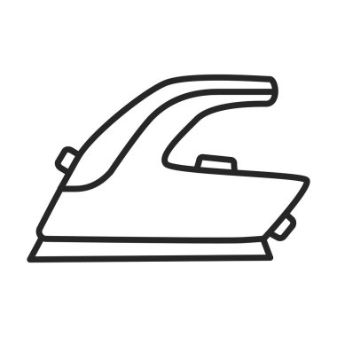 Steam iron for home clothes vector Outline icon.Outline illustration of laundry appliance and hot steam iron.