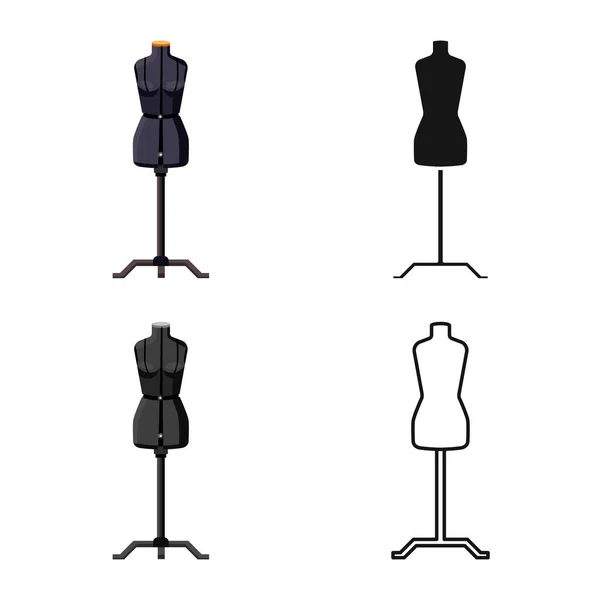 Diseño vectorial de maniquí y símbolo femenino. Elemento web de la ilustración de vectores de material ficticio y plástico . — Vector de stock