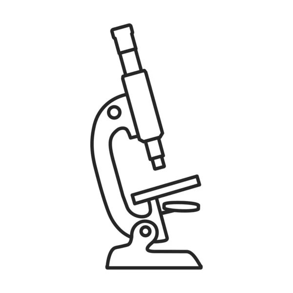 Icono de vector de microscopio de laboratorio. Icono de vector de contorno aislado en microscopio de laboratorio de fondo blanco . — Vector de stock