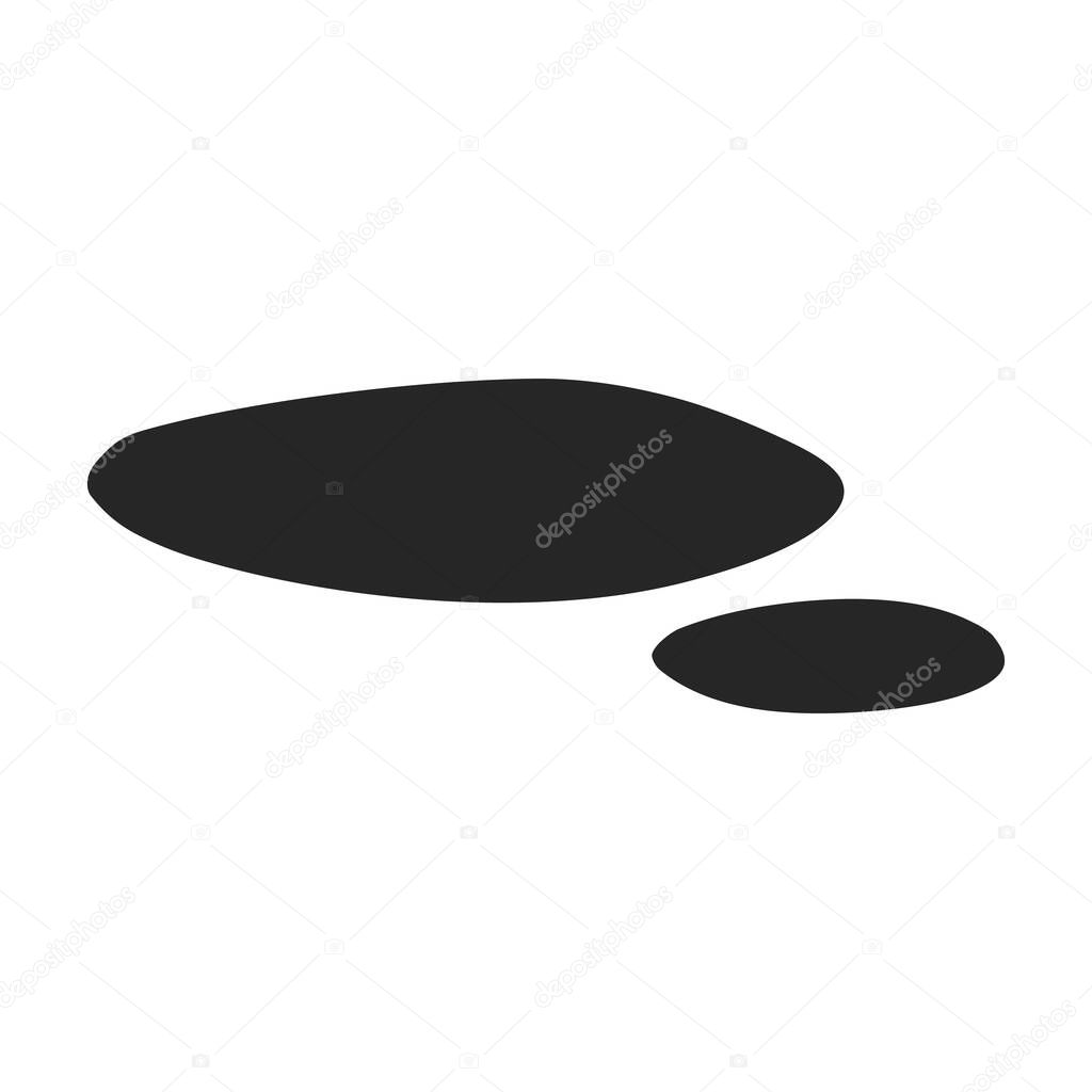 Water puddle vector icon.Black vector logo isolated on white background water puddle.