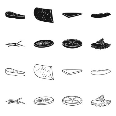 Kahvaltı ve lezzetli ikonun izole edilmiş nesnesi. Kahvaltı seti ve stok için lezzetli vektör simgesi.