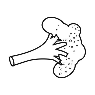 Brokoli ve yeşil işaretin vektör çizimi. Web için brokoli ve ürün hisse senedi seti.