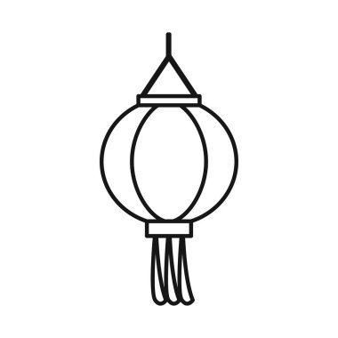 Fener ve kağıt simgesinin vektör tasarımı. Fener ve süs malzemesi koleksiyonu.