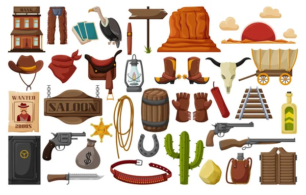 Wild west vector cartoon set icon. Vector illustration western on white background . Isolated cartoon set icon wild west. — Stock Vector