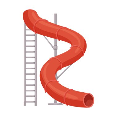 Su kaydırağı vektör simgesi. Çizgi film vektör simgesi beyaz arkaplan su kaydırağında izole edildi .