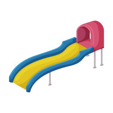 Su kaydırağı vektör simgesi. Çizgi film vektör simgesi beyaz arkaplan su kaydırağında izole edildi .