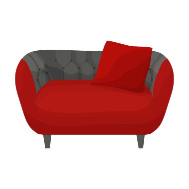 Kanepe vektör simgesi. Beyaz arka plan kanepesinde izole edilmiş çizgi film vektör simgesi. .