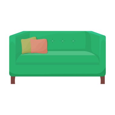 Kanepe vektör simgesi. Beyaz arka plan kanepesinde izole edilmiş çizgi film vektör simgesi. .