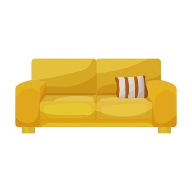 Kanepe vektör simgesi. Beyaz arka plan kanepesinde izole edilmiş çizgi film vektör simgesi. .