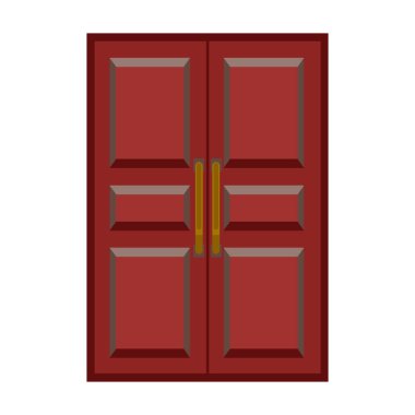 Kapı vektör simgesi. Beyaz arkaplan kapısında karikatür vektör simgesi izole edildi .