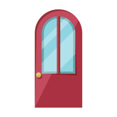 Kapı vektör simgesi. Beyaz arkaplan kapısında karikatür vektör simgesi izole edildi .