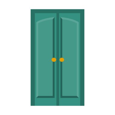 Kapı vektör simgesi. Beyaz arkaplan kapısında karikatür vektör simgesi izole edildi .