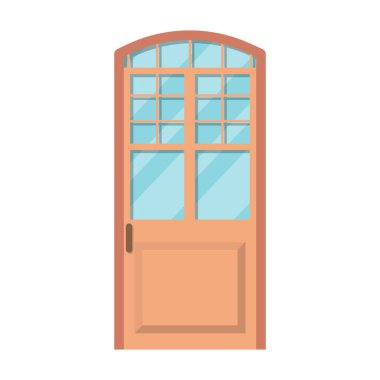 Kapı vektör simgesi. Beyaz arkaplan kapısında karikatür vektör simgesi izole edildi .