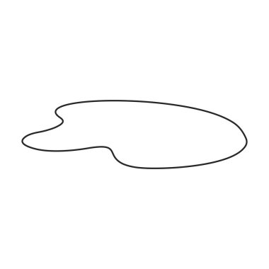 Su birikintisi vektör simgesi. Beyaz arkaplan su birikintisinde izole edilmiş taslak vektör simgesi..