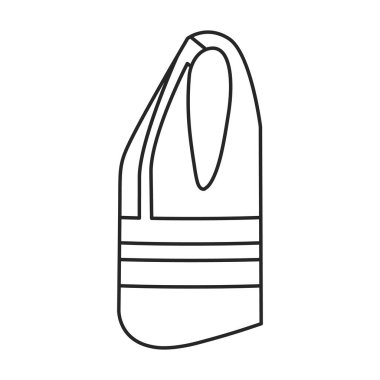 Güvenlik yeleği vektör simgesi. Taslak vektör simgesi beyaz arka plan güvenlik yeleğine izole edildi.
