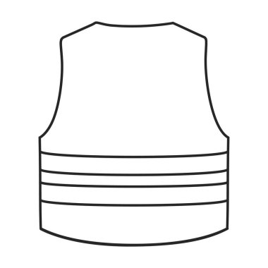Güvenlik yeleği vektör simgesi. Taslak vektör simgesi beyaz arka plan güvenlik yeleğine izole edildi.