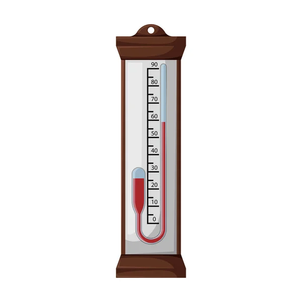 Icône vectorielle du thermomètre Icône vectorielle du dessin animé isolée sur fond blanc thermomètre. — Image vectorielle