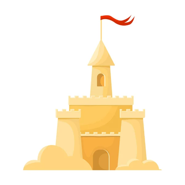 Sand slott vektor ikon.Tecknad vektor ikon isolerad på vit bakgrund sand slott . — Stock vektor