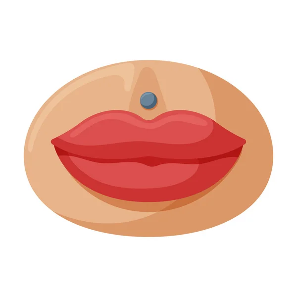 Piercing boca vetor icon.Cartoon vetor logotipo isolado no fundo branco piercing boca  . — Vetor de Stock