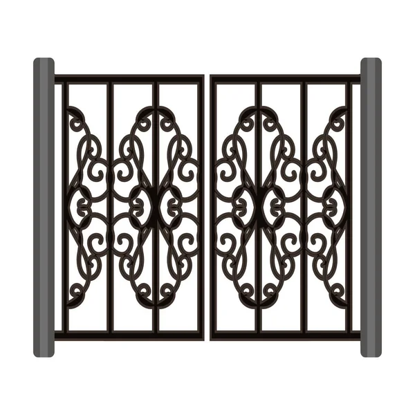 Ícone vetorial portão metálico icon.Cartoon vetor isolado no portão de metal de fundo branco . —  Vetores de Stock