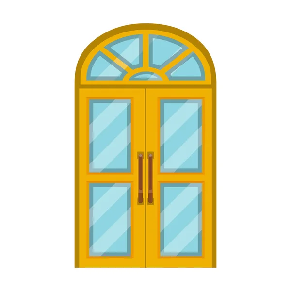 Icône vectorielle de porte Icône vectorielle de bande dessinée isolée sur fond blanc porte  . — Image vectorielle