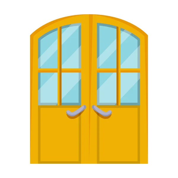 Icono de vector de puerta. Icono de vector de dibujos animados aislado