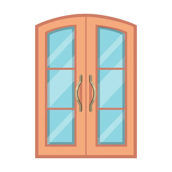 Icono de vector de puerta. Icono de vector de dibujos animados aislado en la puerta de fondo blanco  . — Archivo Imágenes Vectoriales