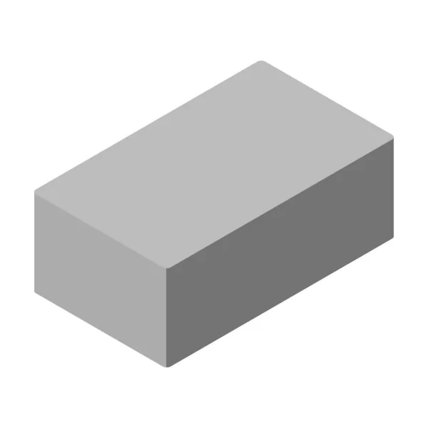 Bloco de concreto ícone vetor isométrico.Ícone vetor Cartoon isolado no bloco de fundo branco de concreto . — Vetor de Stock