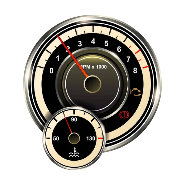 Speedometer vector icon.Realistic vector icon isolated on white background speed . — Stock Vector