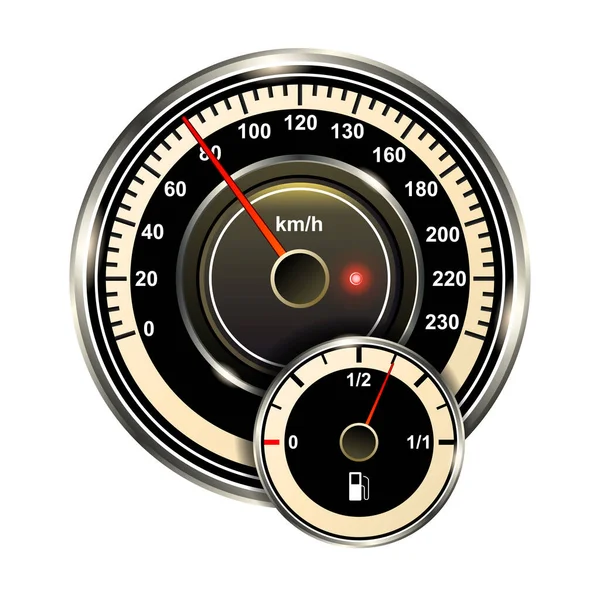 Snelheidsmeter vector icon.Realistische vector pictogram geïsoleerd op witte achtergrond snelheid . — Stockvector