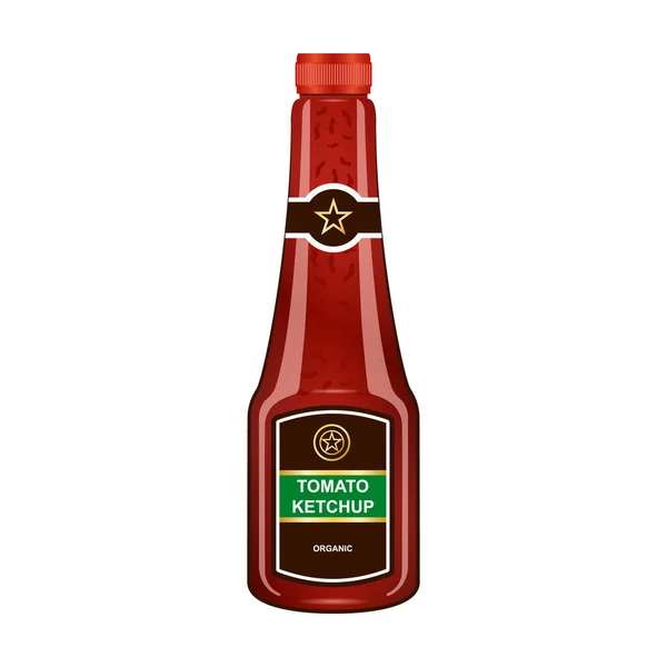 Salsa de ketchup vector icon.Realistic icono vectorial aislado en salsa de fondo blanco de ketchup  . — Archivo Imágenes Vectoriales