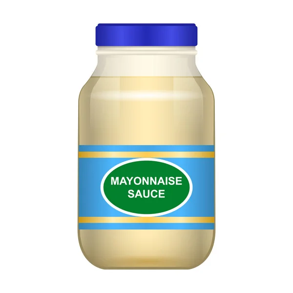 Mayonez vektör ikonu sosu. Mayonez sosunun beyaz arkaplan sosunda izole edilmiş gerçekçi vektör ikonu. . — Stok Vektör
